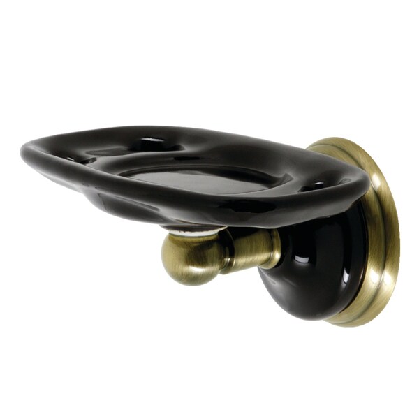BA9116AB Water Onyx Toothbrush & Tumbler Holder, Antique Brass